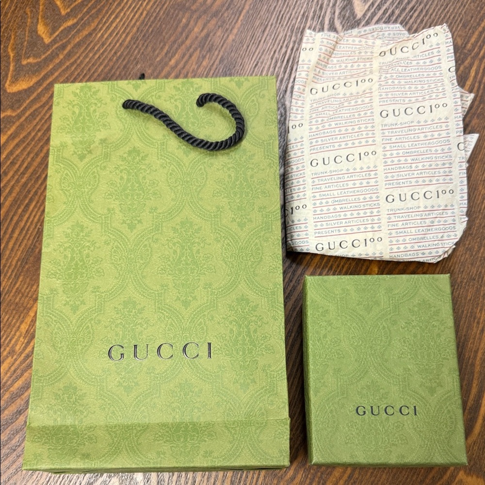 Gucci Green Patterned Bag and Box Set